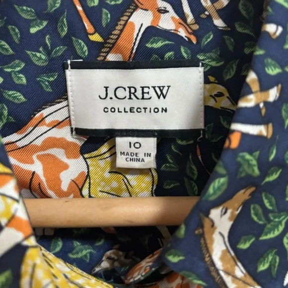 J. Crew 100% silk giraffe print blouse - Picture 2 of 6